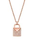 Michael Kors Kors Color 14k Rose-goldtone & Crystal Padlock Pendant Necklace
