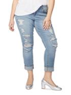 Rachel Rachel Roy Plus Plus Distressed Cotton-blend Jeans