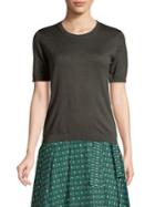 Weekend Max Mara Short-sleeve Silk & Cotton Blend Knit Top