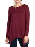 Nic+zoe Asymmetric Hem Long-sleeve Top