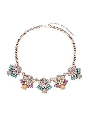 Design Lab Silvertone Gem Cluster Necklace