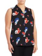 Vince Camuto Plus Floral Crepe Top