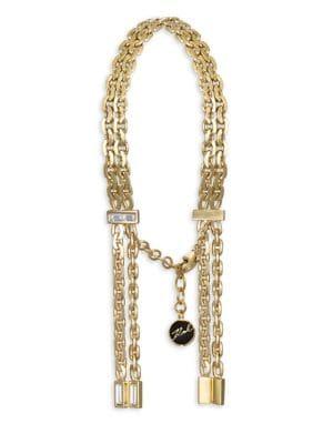 Karl Lagerfeld Liquid Chain Swarovski Crystal & Crystal Chain Bracelet