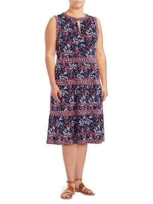 Michael Michael Kors Plus Scattered Blooms A-line Dress