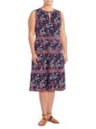 Michael Michael Kors Plus Scattered Blooms A-line Dress