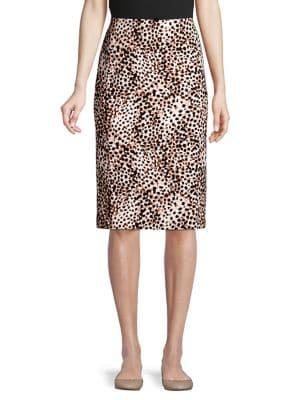 Lord And Taylor Separates Petite Leopard-print Pencil Skirt
