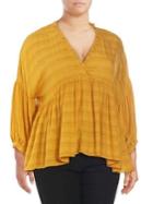 Lucky Brand Plus Ruffle-trimmed Top