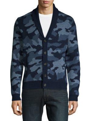 Brooks Brothers Red Fleece Camo Shawl Collar Cardigan