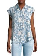 Lord & Taylor Petite Petite Frankie Palm Leaf Top