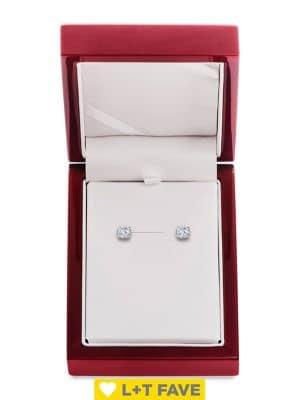 Lord & Taylor 14k White Gold & Diamond Basket Stud Earrings, 1.5 Tcw
