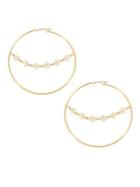 Bcbgeneration Floral Chain Hoop Earrings
