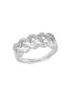 Lord & Taylor Cut-out Sterling Silver & Diamond Ring