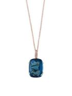 Effy 14k Rose Gold, Diamond And London Blue Topaz Pendant Necklace