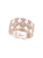 Effy Pave Rose Diamond And 14k Rose Gold Quilt Ring