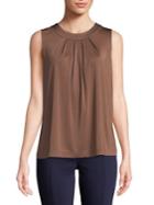Nipon Boutique Pleated Sleeveless Knit Top