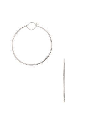 Sole Society Silvertone Click-top Hoop Earrings