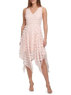 Kensie 3d Floral Fit-&-flare Chiffon Dress