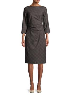 Weekend Max Mara Long Sleeve Plaid Sheath Dress