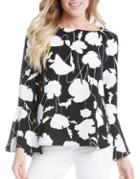 Karen Kane Floral Bell Sleeve Blouse