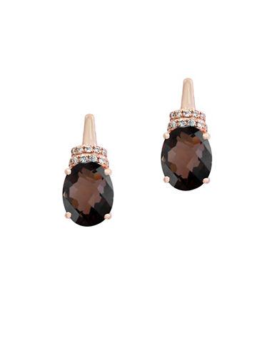 Effy Sienna Smoky Quartz, Diamond And 14k Rose Gold Stud Earrings