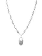 Lucky Brand Floral Tribes Silvertone Oval Coin Pendant Necklace