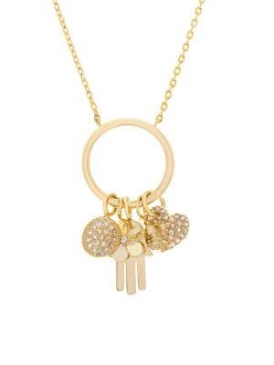 Lord & Taylor Crystal Charm Necklace