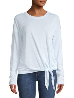 Lord & Taylor Long-sleeve Tie Hem Top