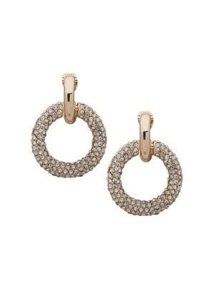Lauren Ralph Lauren Goldtone And Crystal Pave Hoop Clip-on Earrings