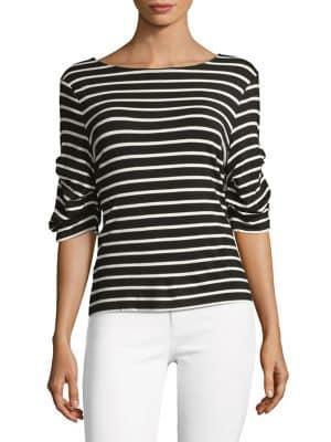 Ivanka Trump Stripe Ruched Top