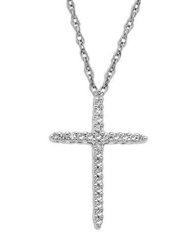 Lord & Taylor 14kt. White Gold Diamond Cross Pendant Necklace