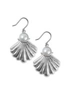 Lucky Brand Turkish Riviera Silvertone And Faux Pearl Drop Earrings