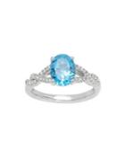 Lord & Taylor Diamond, London Blue Topaz And Sterling Silver Twisted Solitaire Ring
