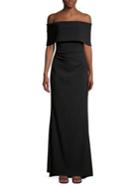 Vince Camuto Off-the-shoulder Overlay Gown