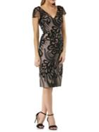 Js Collections Embroidered Mesh Cocktail Dress