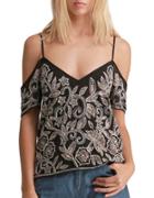 Walter Baker Marcus Embroidered Off-the-shoulder Top