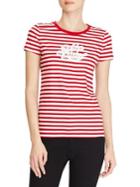 Lauren Ralph Lauren Striped Lace-logo T-shirt