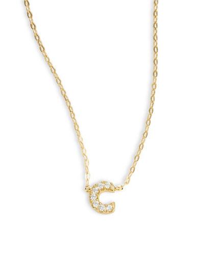 Nadri Sterling Silver C Initial Necklace