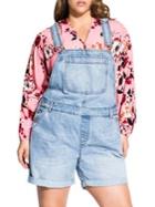 City Chic Plus Short Denim Overalls