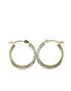 Lord & Taylor 14k White And Yellow Double Hoops