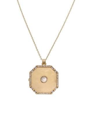 Christian Siriano Goldtone & Crystal Locket Pendant Necklace