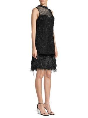 Elie Tahari Mirage Embellished Cocktail Dress
