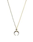 Jessica Simpson Black Crystal Two-tone Pendant Necklace