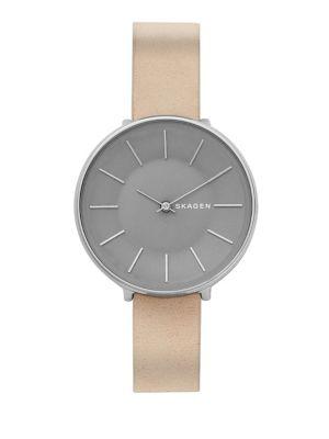 Skagen Karolina Two-hand Leather-strap Watch