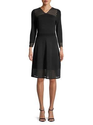 Calvin Klein Striped Illusion A-line Dress