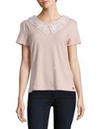 Ivanka Trump Lace Collared Top