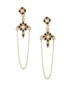 Bcbgeneration Keys To My Heart Crystal Cross Dangle & Drop Earrings With Chain