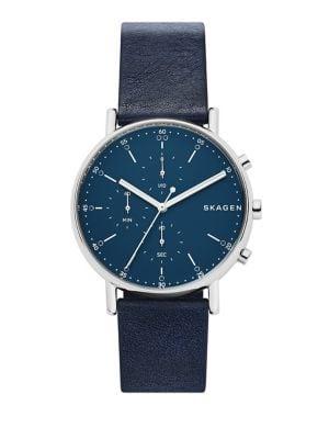 Skagen Signatur Chrono Leather-strap Watch
