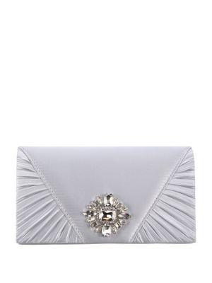 Nina Osaka Crystal-embellished Satin Clutch