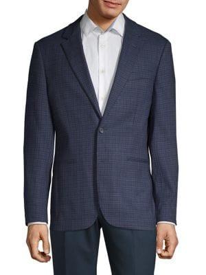 Karl Lagerfeld Paris Plaid Button Sportcoat