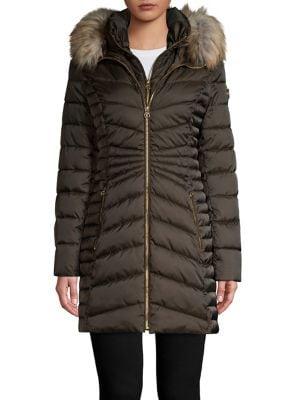 Laundry By Shelli Segal Faux Fur-trim Quilted Jacket